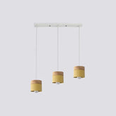 Färgglada Cylindrar Modern Träpendellampa